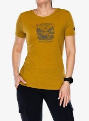 Koszulka merino damska Super.natural Summer Break Tee. Brązowe t-shirty damskie Super.natural, m, bez wzorów, z dzianiny, bez kołnierzyka. Za 257.39 zł.