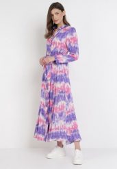 Fioletowa Sukienka Nephohsa. Fioletowe sukienki damskie Born2be, l, bez wzorów, z materiału, eleganckie, bez kołnierzyka, bez ramiączek, maxi, koszulowe. W wyprzedaży za 111.99 zł.