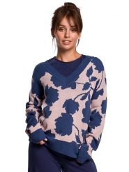Be Wear Sweter ze wzorem rozmiar: L/XL. Swetry klasyczne damskie Be Wear, l, bez kołnierzyka. Za 136.13 zł.