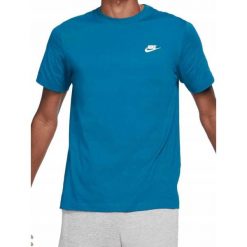 Koszulka Męska Nike Bawełniana Niebieska Sportowa Basic. Niebieskie t-shirty sportowe męskie Nike, m, z bawełny, bez ramiączek. Za 119.00 zł.