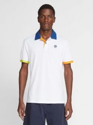 North Sails Koszulka polo w kolorze niebiesko-biało-żółtym rozmiar: XXL. Białe koszulki polo męskie North Sails, xxl, bez wzorów, z bawełny, bez ramiączek. Za 135.17 zł.