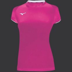Koszulka damska Mizuno Wom Core SS. Czarne bluzki sportowe damskie Mizuno, xs, z poliesteru, bez kołnierzyka, bez ramiączek. Za 184.99 zł.