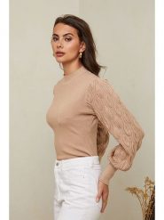 Soft Cashmere Sweter w kolorze jasnobrązowym rozmiar: 38/40. Brązowe golfy damskie Soft Cashmere, bez wzorów, z kaszmiru, bez ramiączek. Za 104.99 zł.