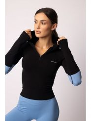 Spaio Bluza sportowa "Adapt" w kolorze czarno-błękitnym rozmiar: M. Czarne bluzy sportowe damskie Spaio, m, z materiału. Za 196.24 zł.