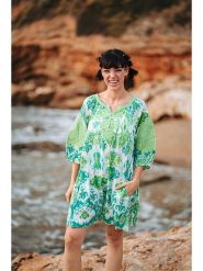 Isla Bonita by SIGRIS Sukienka w kolorze zielonym rozmiar: M. Zielone sukienki damskie Isla Bonita by SIGRIS, m, bez wzorów, z bawełny, bez kołnierzyka, bez ramiączek, midi, rozkloszowane. Za 104.39 zł.