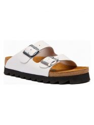 Comfortfusse Skórzane klapki "Troy" w kolorze białym rozmiar: 35. Białe klapki damskie Comfortfusse, bez wzorów, z materiału, bez obcasa. Za 260.99 zł.