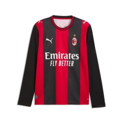 Męska koszulka domowa z długim rękawem AC Milan 26/27 PUMA. Czarne koszulki męskie z długim rękawem Puma, l, z materiału, bez ramiączek, do piłki nożnej. Za 467.00 zł.