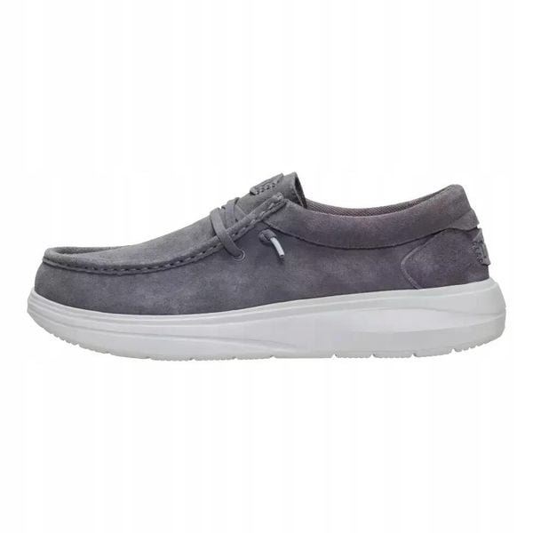 HeyDude Męskie Buty Mokasyny Wsuwane Zamszowe Wally Comf Suede 40. Szare mokasyny męskie Hey dude, z materiału. Za 419.00 zł.