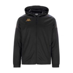 Kurtka z dresu Kappa Grevolo. Czarne kurtki męskie Kappa, bez wzorów, z dresówki, sportowe, bez kaptura. Za 295.00 zł.