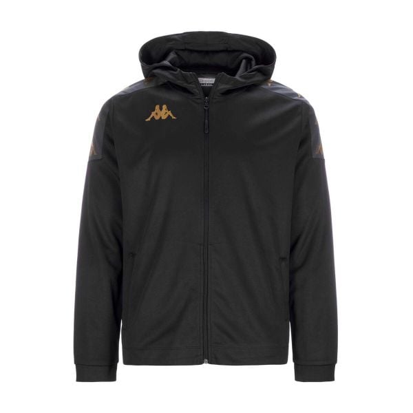 Kurtka z dresu Kappa Grevolo. Czarne kurtki męskie Kappa, bez wzorów, z dresówki, sportowe, bez kaptura. Za 295.00 zł.