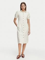 French Connection Sukienka jeansowa 71SZN Biały Regular Fit. Białe sukienki damskie French Connection, bez wzorów, z bawełny, bez kołnierzyka, bez ramiączek. Za 526.99 zł.