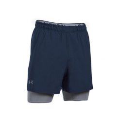 Krótki szorty Under Armour Qualifier 2-w-1. Niebieskie szorty sportowe męskie Under Armour, s, z elastanu, na fitness i siłownię. Za 209.50 zł.