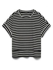 Vero Moda Koszulka w kolorze czarno-białym rozmiar: S. Czarne bluzki damskie Vero Moda, s, bez wzorów, bez kołnierzyka. Za 95.95 zł.