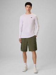 4F Spodenki casual cargo męskie - khaki XL. Brązowe szorty męskie 4f, bez wzorów, z materiału, casualowe. Za 149.99 zł.