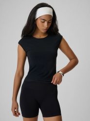 4F T-shirt slim z modalem damski - czarny XL. Czarne t-shirty damskie 4f, xl, bez wzorów, z dzianiny, bez kołnierzyka. Za 49.99 zł.