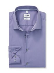 OLYMP Koszula "Level 5" - Body fit - w kolorze fioletowym rozmiar: 39. Różowe koszule męskie Olymp, bez wzorów, z bawełny, bez kołnierzyka, bez ramiączek. Za 104.39 zł.