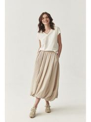 TATUUM Spódnica w kolorze kremowym rozmiar: 38. Brązowe spódniczki damskie Tatuum, bez wzorów, z podwyższonym stanem, maxi, bombki. Za 247.99 zł.