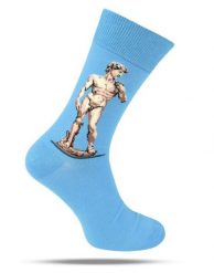 Tematyczne Skarpetki Bawełniane - Rzeźba Dawida. Niebieskie skarpetki męskie His Story, bez wzorów, z bawełny. Za 34.99 zł.
