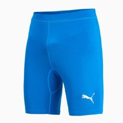 Spodenki kompresyjne męskie PUMA Liga Baselayer Short Tight. Niebieskie szorty sportowe męskie Puma, m, z elastanu, do piłki nożnej. Za 167.40 zł.