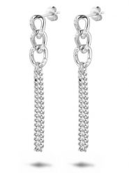 Eclat d'Argent Srebrne kolczyki-wkrętki rozmiar: onesize. Szare kolczyki damskie Eclat d'Argent, z cyrkonią, srebrne. Za 130.99 zł.