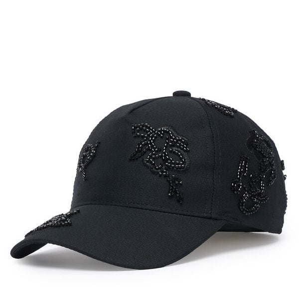 Czapka z daszkiem Liu Jo. Czarne czapki z daszkiem damskie Liu Jo, bez wzorów. Za 299.99 zł.