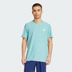 Koszulka Own The Run. Niebieskie t-shirty sportowe męskie Adidas, m, z elastanu, bez ramiączek, do biegania. Za 104.30 zł.