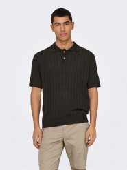 ONLY & SONS Koszulka polo w kolorze czarnym rozmiar: XL. Czarne koszulki polo męskie Only & Sons, xl, bez wzorów, z bawełny, bez ramiączek. Za 87.81 zł.