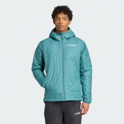 Kurtka Terrex Multi Synthetic Insulated Hooded. Niebieskie kurtki męskie Adidas, xl, bez wzorów, z materiału, sportowe, bez kaptura. W wyprzedaży za 389.35 zł.
