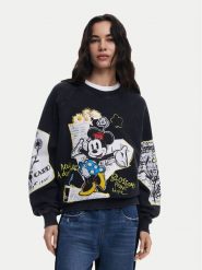 Desigual Bluza Minnie 25SWSK25 Czarny Regular Fit. Czarne bluzy bez kaptura damskie Desigual, s, z bawełny. Za 319.99 zł.