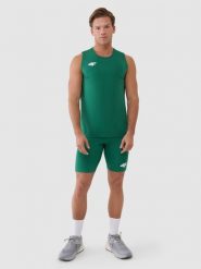 4F Legginsy krótkie treningowe męskie - zielone M. Zielone spodnie sportowe męskie 4f, z dzianiny. Za 109.99 zł.