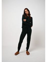 AUTHENTIC CASHMERE Kaszmirowe spodnie "Ferrand" w kolorze ciemnozielonym rozmiar: XL. Zielone spodnie materiałowe damskie AUTHENTIC CASHMERE, bez wzorów, z kaszmiru. Za 434.99 zł.