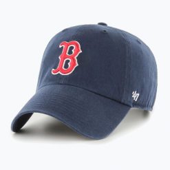 Czapka z daszkiem 47 Brand MLB Boston Red Sox CLEAN UP. Niebieskie czapki męskie 47 Brand, na wiosnę, bez wzorów. Za 89.99 zł.