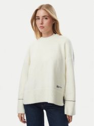 KARL LAGERFELD Sweter B4W18057 Kremowy Relaxed Fit. Białe swetry klasyczne damskie Karl Lagerfeld, xl, bez kołnierzyka. Za 549.99 zł.