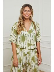 Plus Size Company Bluzka w kolorze zielonym rozmiar: 46. Brązowe bluzki damskie Plus Size Company, plus size, bez wzorów, z wiskozy, klasyczne, bez kołnierzyka, plus size, bez ramiączek. Za 87.81 zł.