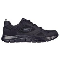 Buty męskie SKECHERS Track Syntac. Czarne buty fitness męskie Skechers, na fitness i siłownię. W wyprzedaży za 249.00 zł.