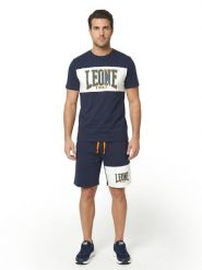 Męski zestaw: koszulka New Era + szorty bermudy. Niebieskie szorty męskie LEONE 1947 APPAREL, na lato, bez wzorów, z dresówki. Za 324.17 zł.