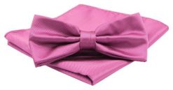 Męska Mucha z Poszetką Alties - Różowa. Czerwone krawaty i muchy męskie Alties, bez wzorów, eleganckie. Za 54.00 zł.
