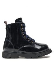 Tommy Hilfiger Kozaki Lace-Up Bootie T1A5-33564-1237 M Granatowy. Niebieskie kozaki dziewczęce Tommy Hilfiger, bez wzorów, ze skóry, bez obcasa. Za 339.99 zł.