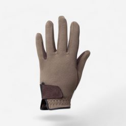 Rękawiczki jeździeckie Basic dla dzieci. Rękawiczki dziecięce FOUGANZA, z elastanu, bez ramiączek. Za 39.99 zł.