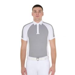 Męska koszulka polo slim fit z czterema guzikami. Szare koszulki polo męskie EQUESTRO, na lato, m, bez wzorów, z bawełny, bez ramiączek. Za 238.90 zł.