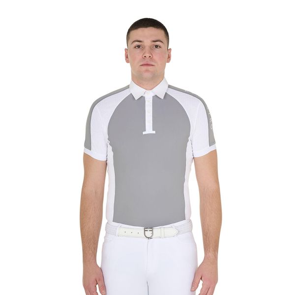Męska koszulka polo slim fit z czterema guzikami. Szare koszulki polo męskie EQUESTRO, na lato, m, bez wzorów, z bawełny, bez ramiączek. Za 238.90 zł.