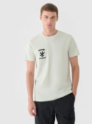 4F T-shirt regular z nadrukiem męski - turkusowy XL. Niebieskie t-shirty męskie 4f, m, bez wzorów, z bawełny, bez kołnierzyka. W wyprzedaży za 29.99 zł.