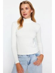 Trendyol Koszulka w kolorze białym rozmiar: XL. Białe bluzki damskie Trendyol, xl, bez wzorów, bez kołnierzyka, bez ramiączek. Za 37.03 zł.