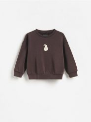 Bluza z modalem - ciemnobrązowy. Brązowe bluzy i bluzki niemowlęce Reserved, bez wzorów, z dzianiny, bez ramiączek, bez kaptura. Za 49.99 zł.