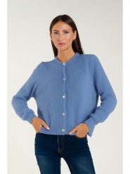 Tamba Kardigan w kolorze błękitnym rozmiar: 40/42. Niebieskie kardigany damskie Tamba, bez wzorów, z wełny. Za 158.47 zł.