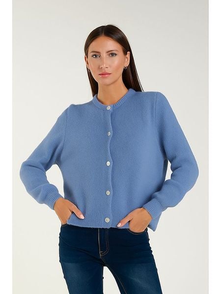 Tamba Kardigan w kolorze błękitnym rozmiar: 40/42. Niebieskie kardigany damskie Tamba, bez wzorów, z wełny. Za 158.47 zł.