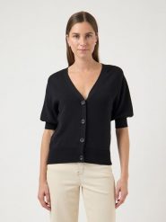 YAS Kardigan w kolorze czarnym rozmiar: XS. Czarne kardigany damskie YAS, s, bez wzorów, z wiskozy. Za 83.22 zł.