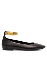Gino Rossi Baleriny ROSLIN-SLT569P-19 Czarny. Czarne baleriny damskie Gino Rossi, bez wzorów, ze skóry, bez obcasa. Za 349.99 zł.