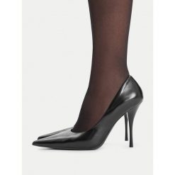 Szpilki Eva Minge. Czarne szpilki Eva Minge, bez wzorów, bez obcasa. Za 379.99 zł.