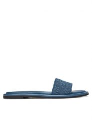 MICHAEL Michael Kors Klapki 40S5DNFS1D Niebieski. Niebieskie klapki damskie MICHAEL Michael Kors, bez wzorów, z materiału, bez obcasa. Za 299.99 zł.